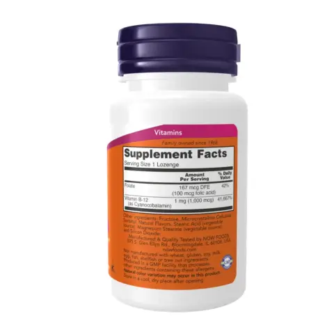 Now Vitamin B12 1000mcg Energy & Nerve Support Lozenges 100s thumbnail 2