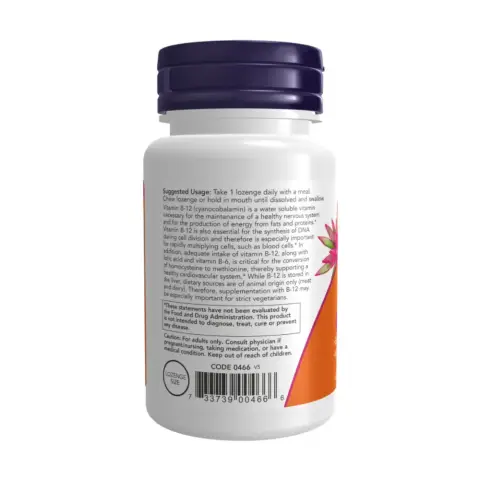 Now Vitamin B12 1000mcg Energy & Nerve Support Lozenges 100s thumbnail 3