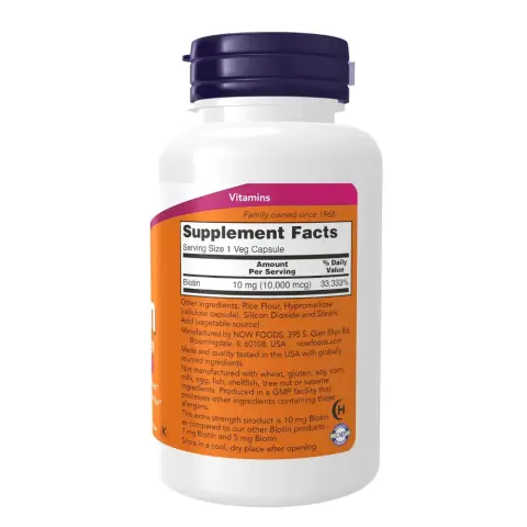 Now Biotin Extra Strength 10,000Mcg Capsules 120S thumbnail 2