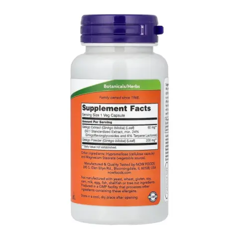 Now Ginkgo Biloba 60Mg Capsules 30'S thumbnail 2