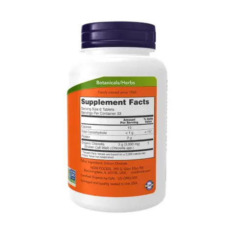 Now Organic Chlorella 500Mg Tabletlet 200 Tablet thumbnail 2