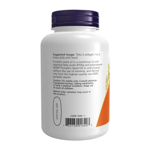 Now Pumpkin Seed Oil 1000mg Prostate & Urinary Health Softgels 100s thumbnail 3