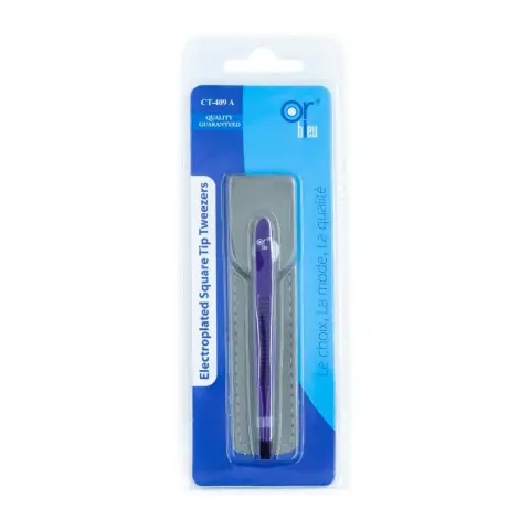 Or Bleu Ct409 Electectoplated Square Tip Tweezer thumbnail 1
