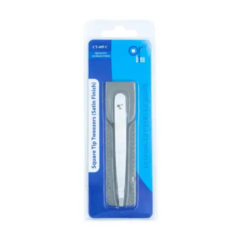 Or Bleu Ct409C Square Tip Tweezers Satin Finish thumbnail 1