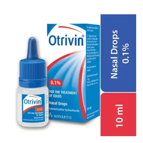 Otrivin Adult 1% Nasal Drops 10ml thumbnail 1