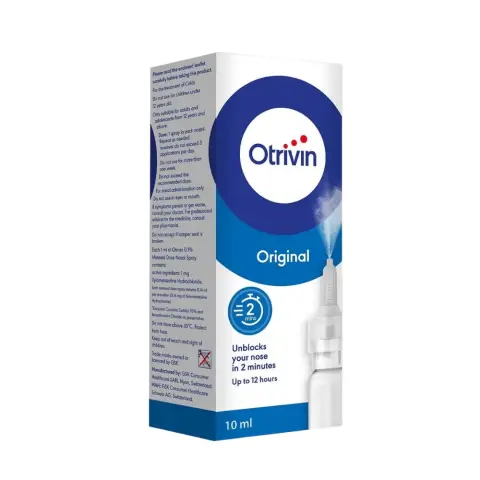 Otrivin Original Adult 0.1% Nasal Spray 10mL thumbnail 1