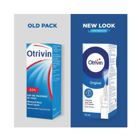 Otrivin Original Adult 0.1% Nasal Spray 10mL thumbnail 2