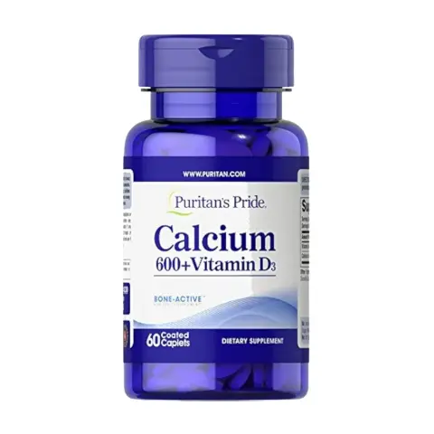 Puritans Pride Calcium 600+Vitamin D Tablet 60S thumbnail 1