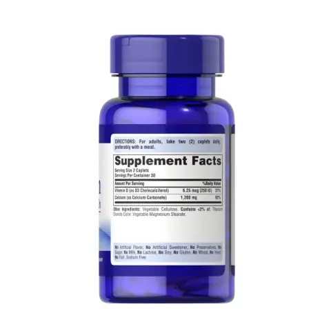 Puritans Pride Calcium 600+Vitamin D Tablet 60S thumbnail 2