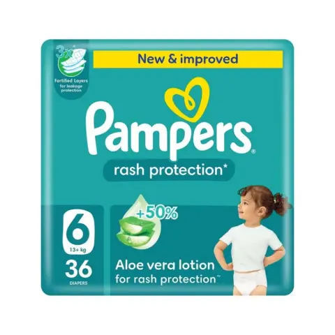 Pampers Rash Protection Diapers Size 6 36s  thumbnail 1