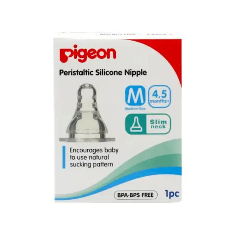 Pigeon Peristaltic Silicone Bottle Nipple Size M for Babies 1s thumbnail 1