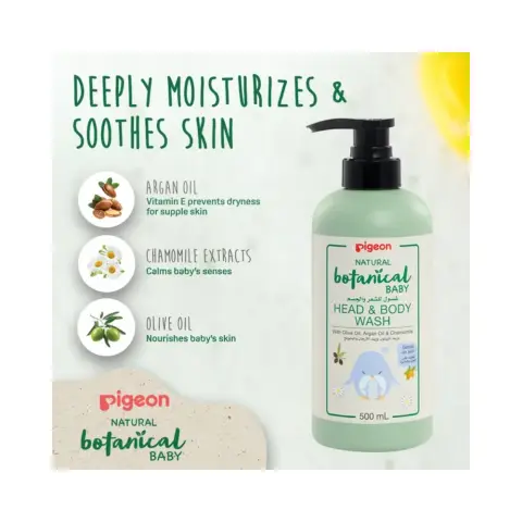 Pigeon Natural Botanical Baby Head & Body Wash 500mL thumbnail 2