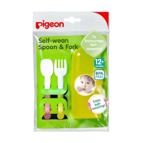 Pigeon Weaning Spoon And Fork Set Plastic thumbnail 1