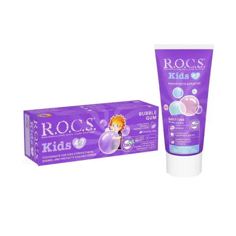 Rocs Kids Bubble Gum 4-7 Years Toothpaste 35Ml thumbnail 1