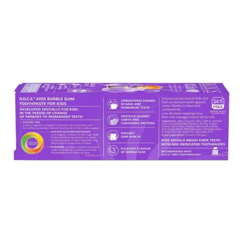 Rocs Kids Bubble Gum 4-7 Years Toothpaste 35Ml thumbnail 2
