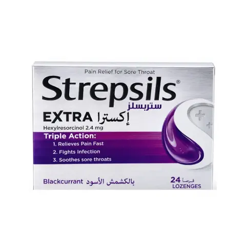 Strepsils Extra Blackcurrant Lozenges 24s thumbnail 1