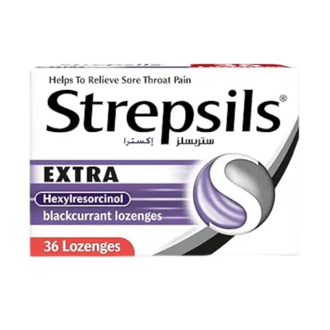 Strepsils Extra Blackcurrant Lozenges 36s thumbnail 1