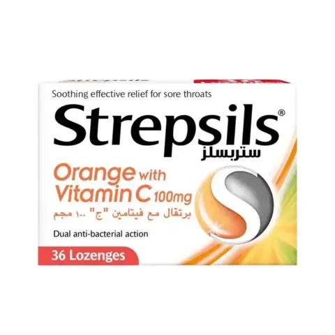 Strepsils Orange with Vitamin C Lozenges 36s thumbnail 1