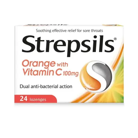 Strepsils Orange & Vitamin C Lozenges 24s thumbnail 1