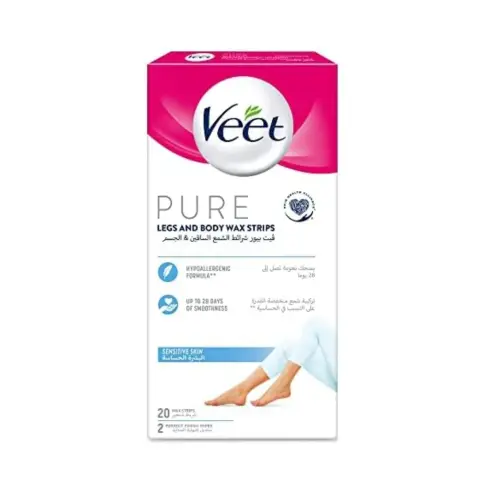 Veet Pure Legs And Body Wax Strips 20S thumbnail 1