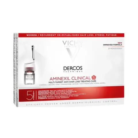 Vichy Dercos Aminexil Clinical 5 Ampoules Women 21S thumbnail 1