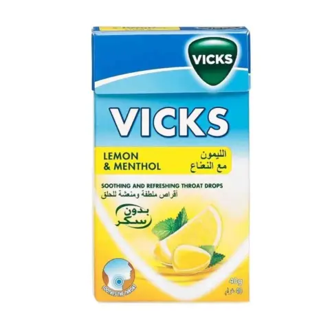Vicks Menthol & Lemon Throat Drops 40g thumbnail 1