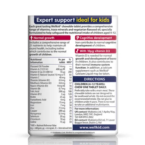 Vitabiotics Wellkid Smart Brain & Learning Support Children's Tablets 30s thumbnail 2