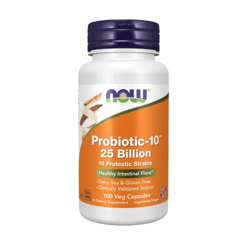 Now Probiotic-10 25 Billion CFU Intestinal Flora Support Capsules 100s