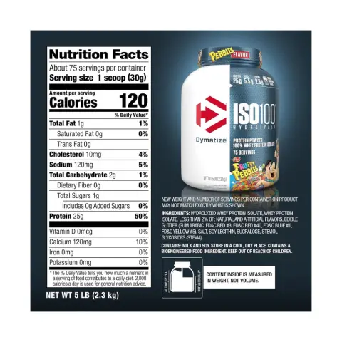 Dymatise Iso 100 Fruity Pebbles Whey Protein Powder 5Lb thumbnail 3