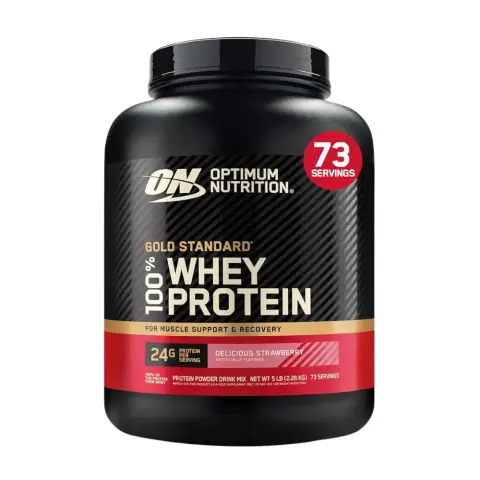 Optimum Nutrition Gold Standard 100% Whey Protein Powder Strawberry 5Lb thumbnail 1