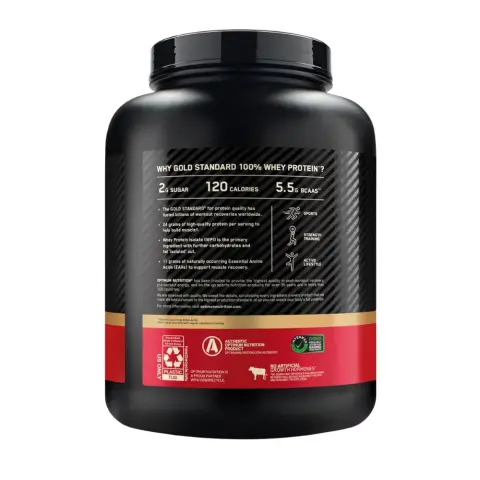 Optimum Nutrition Gold Standard 100% Whey Protein Powder Strawberry 5Lb thumbnail 3