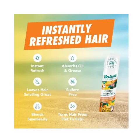 Batiste Dry Shampoo Tropical 200mL thumbnail 2