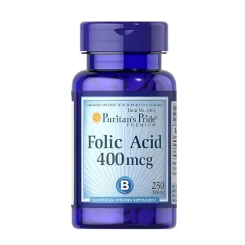 Puritans Pride Folic Acid 400 Mcg Tablet 250S thumbnail 1
