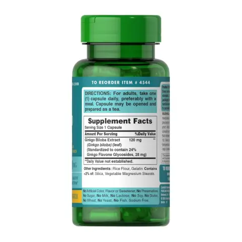 Puritans Pride Ginkgo Biloba 120Mg Capsule 100S thumbnail 3