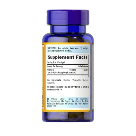 Puritans Pride Vit E 400Iu(180Mg) Softgel 100S thumbnail 2