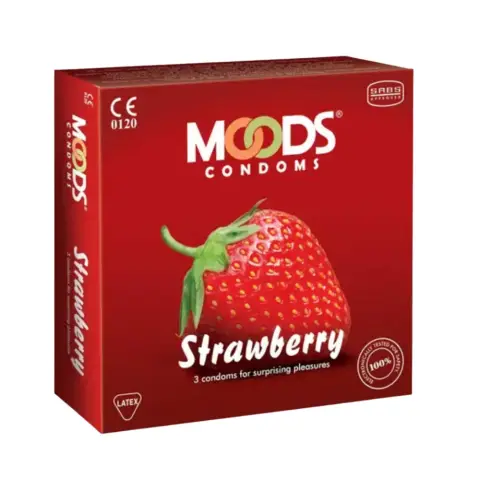 Moods Strawberry Flavoured Condoms 3s thumbnail 1