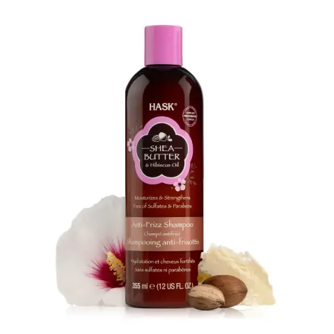 Hask Shea Butter & Hibiscus Oil Shampoo 355mL thumbnail 1