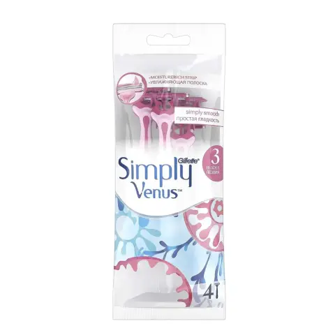 Gillette Simply Venus 3 Plus Disposable Razor 4 count thumbnail 1