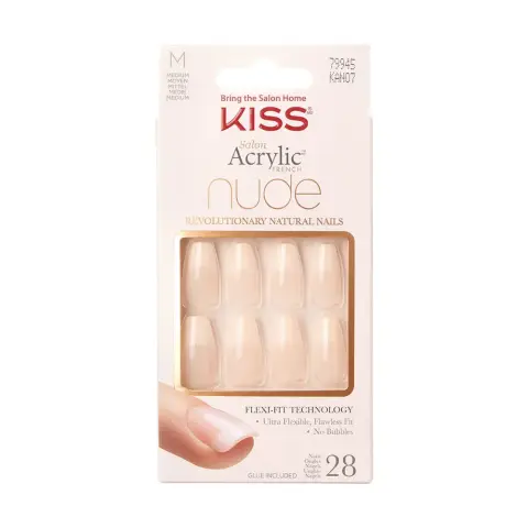 Kiss Acrylic Nude Nails Medium Length KAN07 thumbnail 1