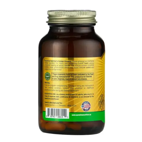 Sunshine Nutrition Korean Ginseng Capsules 100S thumbnail 2