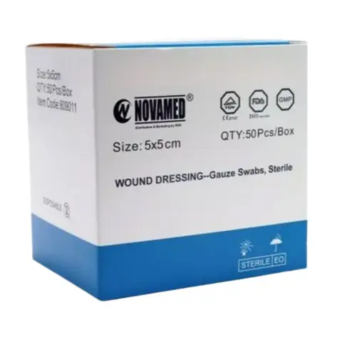 Novamed Sterile Gauze Swabs 5x5cm 50s thumbnail 1