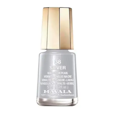 Mavala Mini Nail Polish 38 Silver 5mL thumbnail 1