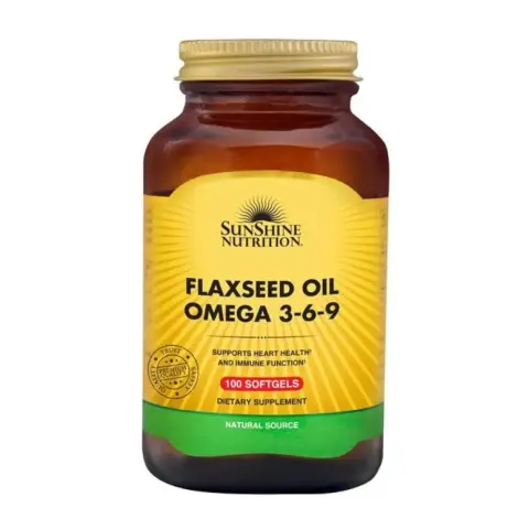 Sunshine Nutrition Flax Seed Oil Omega 3, 6, 9 100S thumbnail 1