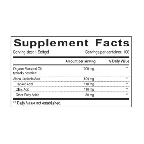 Sunshine Nutrition Flax Seed Oil Omega 3, 6, 9 100S thumbnail 2