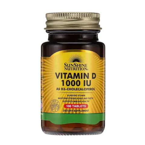 Sunshine Nutrition Vitamin D 1000 Iu (D3 Cholecalciferol), 100 Tablets thumbnail 1