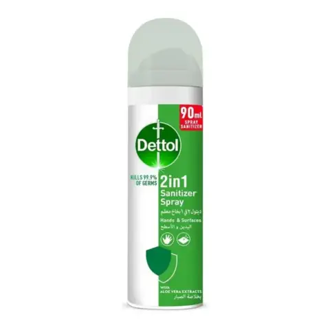 Dettol 2-in-1 Antibacterial Sanitizer & Disinfectant Spray 90ml