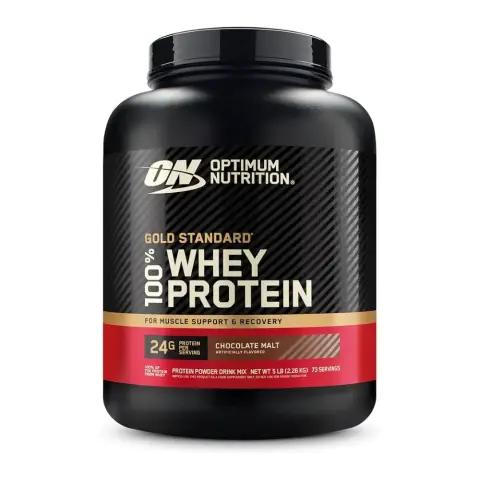 Optimum Nutrition 100% Whey Gold Standard Chocolate Malt Protein Powder 5Lb thumbnail 1