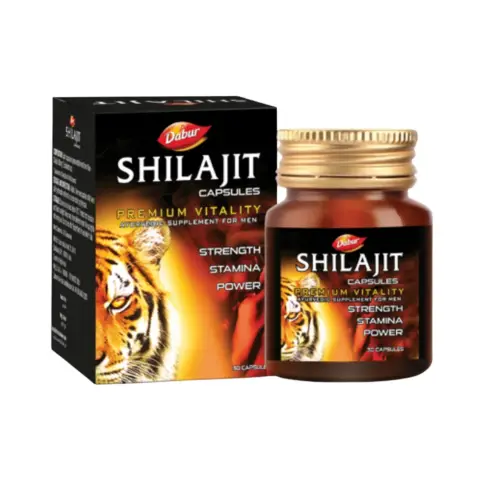 Dabur Shilajit Pure Herbal Energy & Vitality Support Capsules 30s thumbnail 2