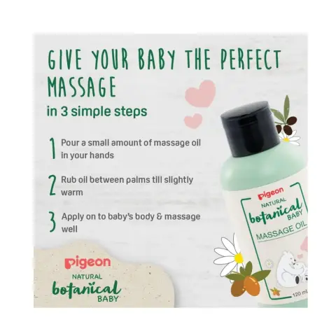 Pigeon Natural Botanical Baby Massage Oil 120mL thumbnail 4