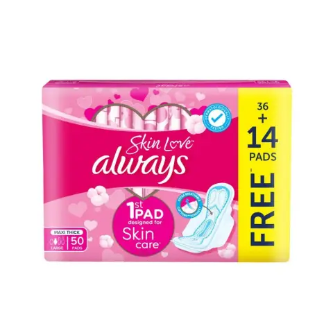 Always Skin Love Maxi Thick Sanitary Pads 50S thumbnail 1